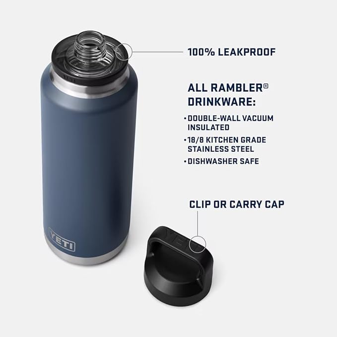 YETI Rambler 46 oz Bottle, Vacuum Insulated, Stainless Steel - Image 2