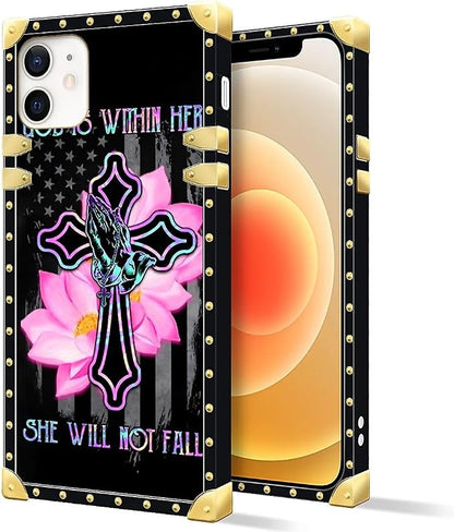 Compatible with iPhone 11 Case, Praying Cross Hands Luxury Golden Decoration - Image 2