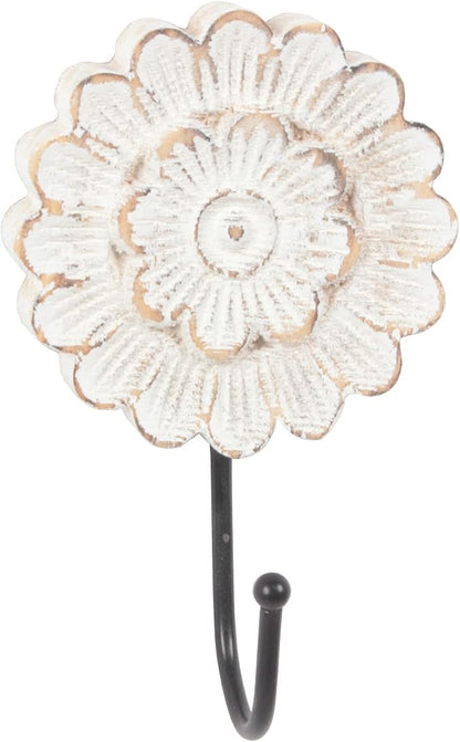 dwellington Distress Wood Flower Coat Hooks by dwellington