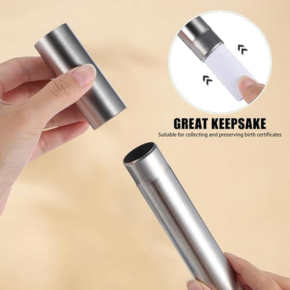 DOITOOL Stainless Steel Cylinder Box 11.8 Inch Document Storage Tube - Image 2