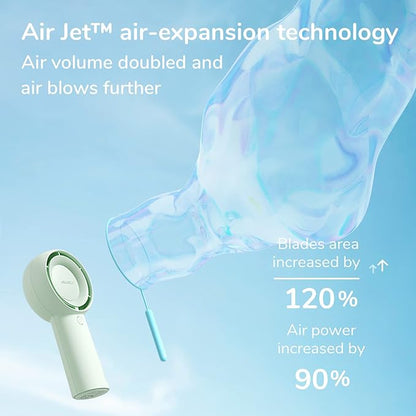JISULIFE Portable Handheld Turbo Fan, 4000mAh USB Rechargeable Personal Battery - Image 2