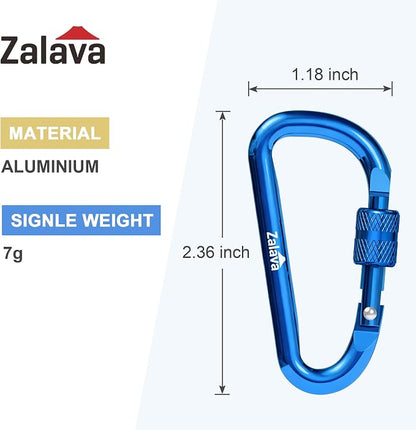6PCS Carabiner Keychain, 2 inch Aluminum D-Clip Caribeener - Image 2