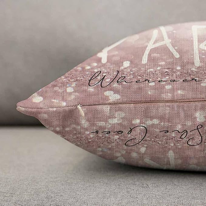 TKS MITLAN Sparkle Pillow Covers 12x20 Inch Glitter Pink She Leaves A Little - Image 5