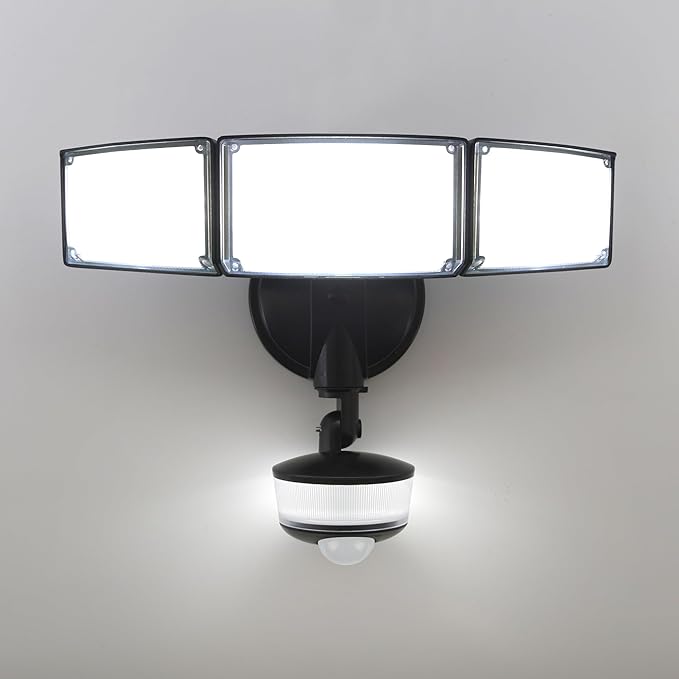 LUTEC 74W 8000 Lumen Motion Sensor Outdoor Lights, 5000K Daylight, IP65 by LUTEC