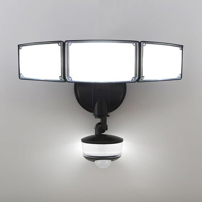 LUTEC 74W 8000 Lumen Motion Sensor Outdoor Lights, 5000K Daylight, IP65 by LUTEC