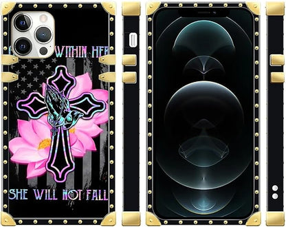 Compatible with iPhone 12 12 Pro Case, Praying Cross Hands Luxury Golden - Image 2