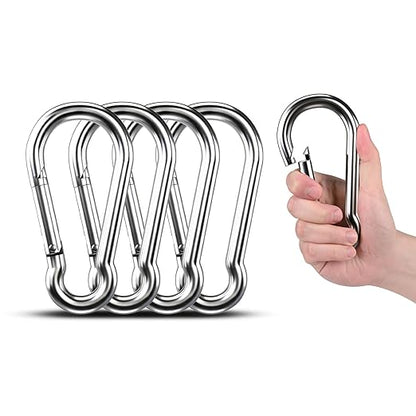 Large Carabiner Clip Hooks, 304 Stainless Steel Spring Snap Hook Fits Camping by KINLINK