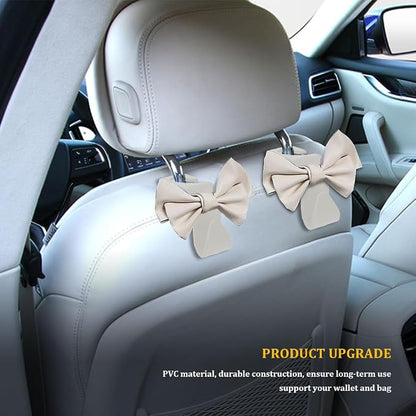 2PCS Car Hooks for Purses and Bags, Cute Bow Car Seat Headrest Hook, Car - Image 5