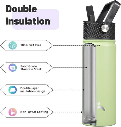 Konokyo 18 oz Insulated Water Bottle Stainless Steel Sport Bottles - Image 4