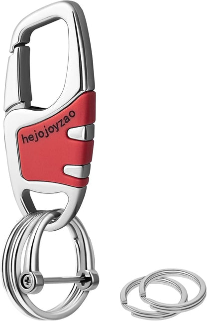 Keychain with Carabiner Clip, 4 Heavy Duty Key Rings and D Ring by Welcomehere%EF%BC%81