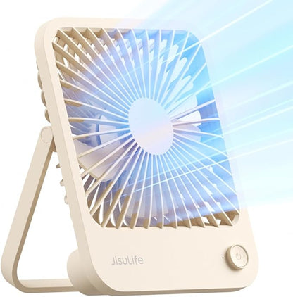 JISULIFE Desk Fan Battery Rechargeable, 4500mAh 180°Foldable Portable Personal by LivechillStaycool