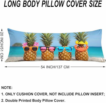 Pineapple Decorative Home Pillow Covers, Beach Pineapples Long Body Pillow - Image 6