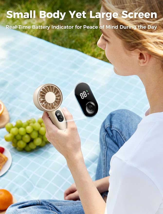 Aecooly Mighty Portable Fan, Powerful Handheld Fan, USB Rechargeable, Mini - Image 6