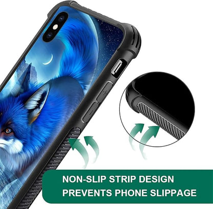 for iPhone X/Xs Case, Snowy Mountain Fox Lake Pattern Graphic Design Girl Boy - Image 3
