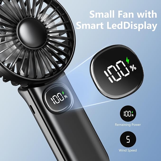 Portable Fan, Handheld Fans 2-Pack, 180° Foldable Hand Held Fan - Image 4
