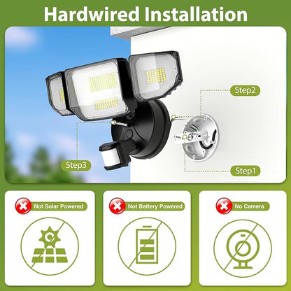 Abovizo 150W 16500LM LED Flood Lights Outdoor Motion Sensor, 6500K Security - Image 2