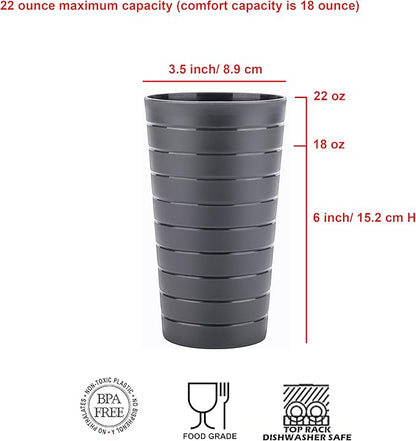 KX-WARE Mixed Drinkware 22-ounce Plastic Tumblers/Drinking Glasses/Party - Image 2