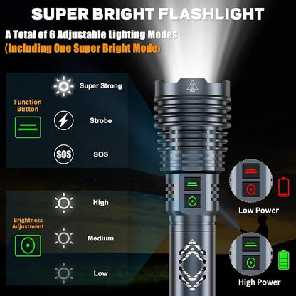 baibian High Power 155, 000 Lumens Rechargeable Flashlights, Super Bright - Image 4