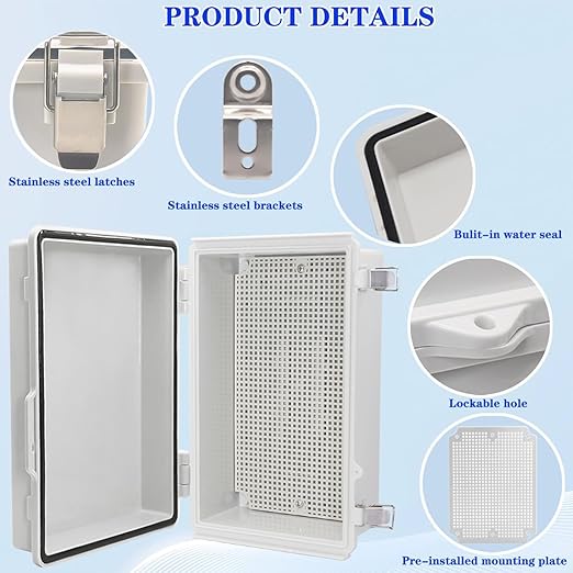 Waterproof Electrical Box with Mounting Plate, IP67 Junction Box Stainless - Image 3