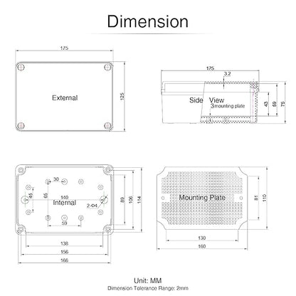 QILIPSU Outdoor Junction Box IP67 Waterproof Project Box ABS Plastic - Image 6