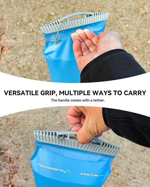 3L Gravity Fed Water Bag, Collapsible Portable Hydration Reservoir Compatible - Image 7
