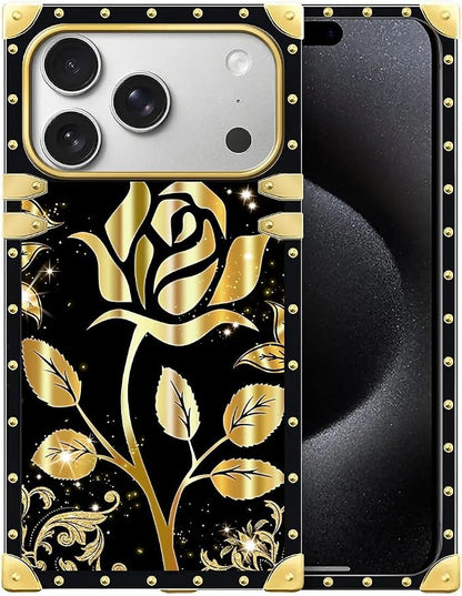 for iPhone 17 Pro Case Luxury Golden Decoration by Unknown