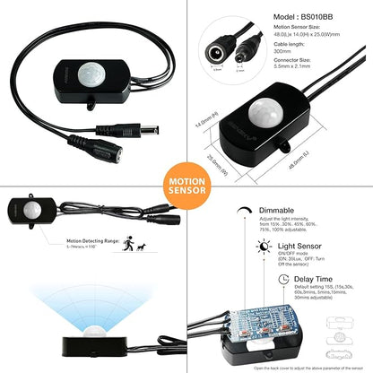 Sensky 19.7ft/6m Motion Activated LED Strip Light Kit - Image 2