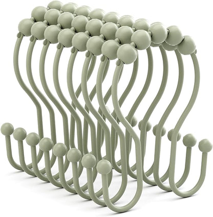 Bathway Sage Green Shower Curtain Hooks Shower Curtain Rings Rust Proof Sturdy by Bathway