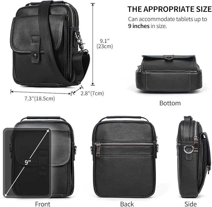 Augus Leather Small Messenger Bag - Image 7