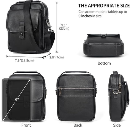Augus Leather Small Messenger Bag - Image 7