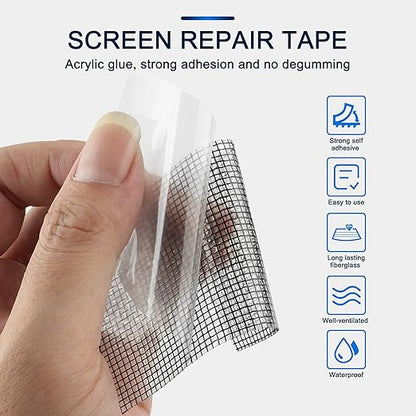 SANKEMU Window Screen Repair Kit 2 in X 16.5FT 3-Layer Strong Adhesive & - Image 3