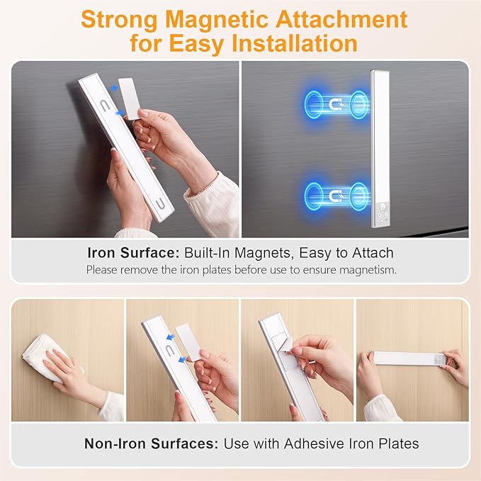 Gritin 10.2inch Under Cabinet Lighting Rechargeable 2 Pack- 3 Color Temps&5 - Image 9