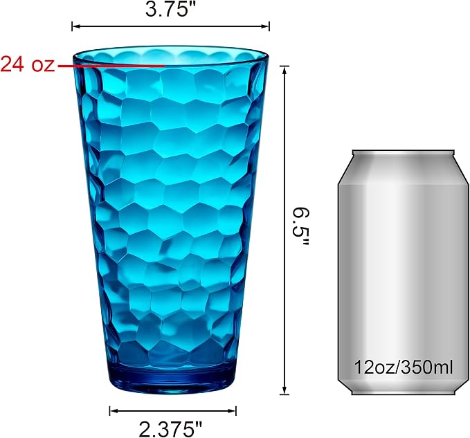 Amazing Abby - Iceberg - 24-Ounce Plastic Tumblers, Mixed-Color High-Balls - Image 6
