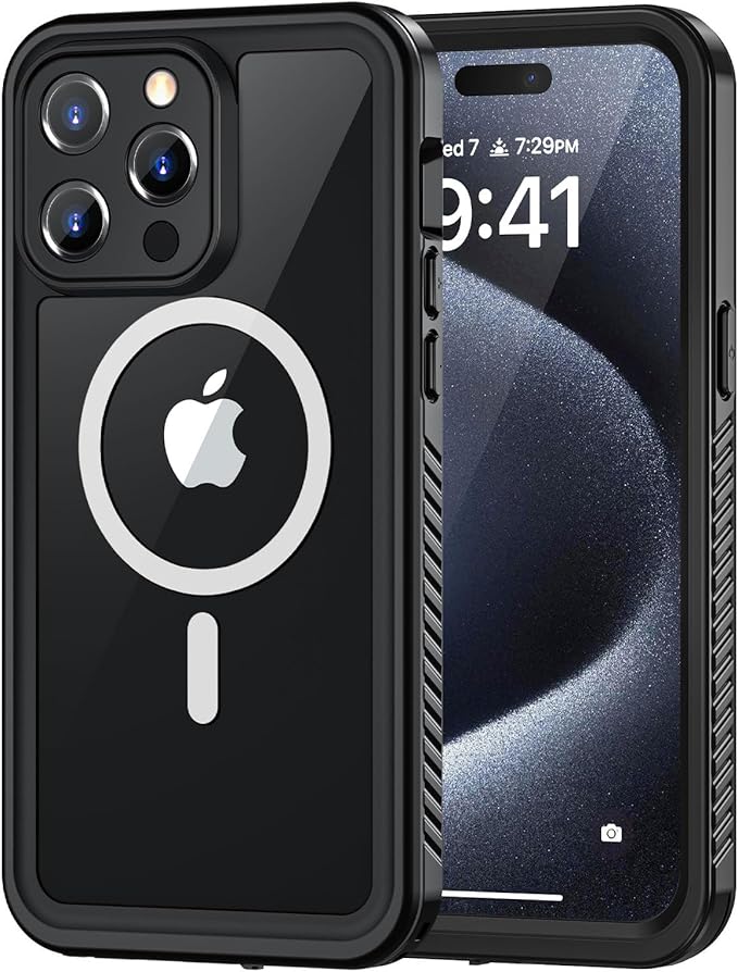 Lanhiem Magnetic for iPhone 15 Pro Case, Waterproof Dustproof Cover, Full Body by LanhiemHome