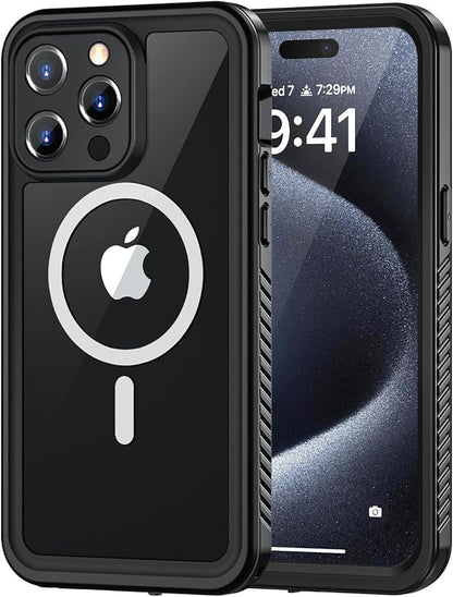 Lanhiem Magnetic for iPhone 15 Pro Case, Waterproof Dustproof Cover, Full Body by LanhiemHome