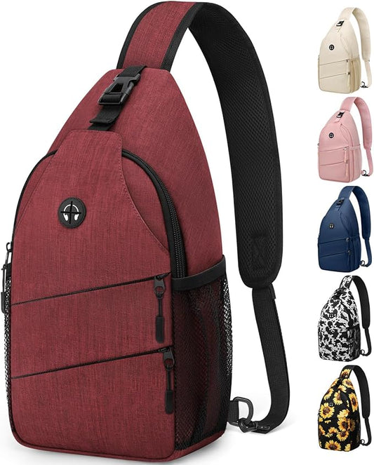 Pritent Crossbody Bags for Women Men Trendy Sling Bag Backpack Casual Chest Bag by Pritent