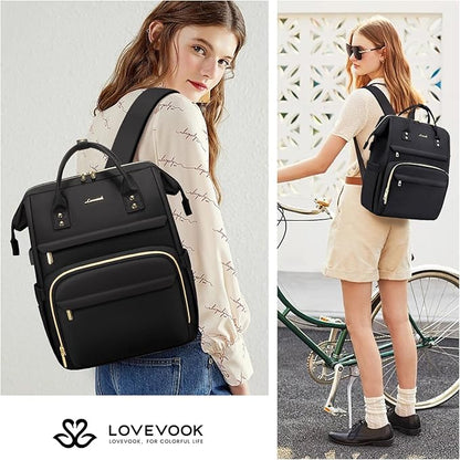 LOVEVOOK Laptop Backpack, 15.6 Inch Professional Womens Purse Computer Bag - Image 6