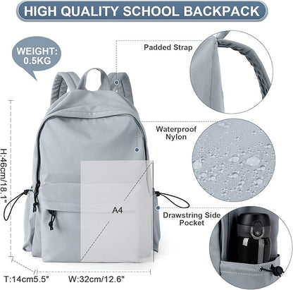 PAUBACK Blue School Backpack for Girls Water Resistant High School Book Bag - Image 3