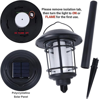 Dynaming 6 Pack Solar Flame Torch Lights Outdoor, Halloween Dual Use Flickering - Image 4