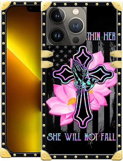 Compatible with iPhone 13 Pro Max Case, Praying Cross Hands Luxury Golden by Unknown