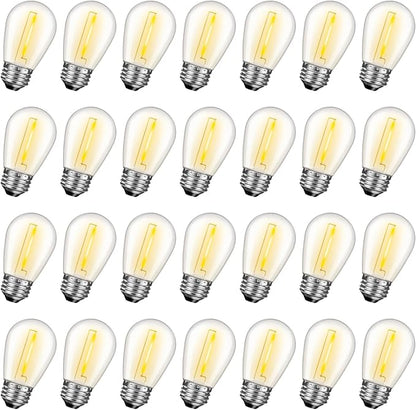 GvvooHome 28 Pack S14 Bulbs for Outdoor String Lights, Shatterproof LED by GvvooHome