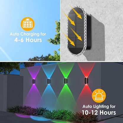 LIANGLOME 8PK Solar Fence Lights Outdoor - Image 3
