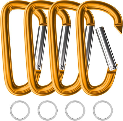 sprookber 4" & 5" Extra Large Aluminum Carabiner D Ring, Caribeener Clips by Sprookber