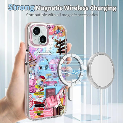 Case for iPhone 14 Plus/15 Plus, Cover Holiday Trip World Map Phone Case - Image 4