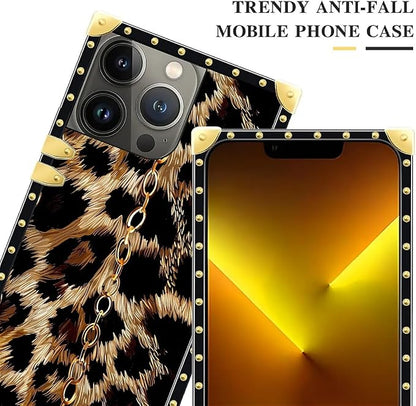Compatible with iPhone 13 Pro Max Case, Seamless Gold Chain Leopard Luxury - Image 4