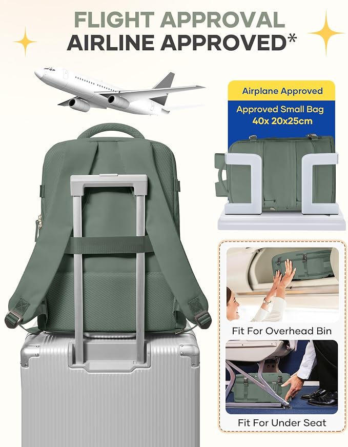 coofay Large Travel Backpack For Women Men Airline Approved Carry On Backpack - Image 8