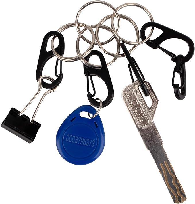SWATOM Small Mini Carabiner Clip Tiny Spring Snap Hook Keychains Micro - Image 3