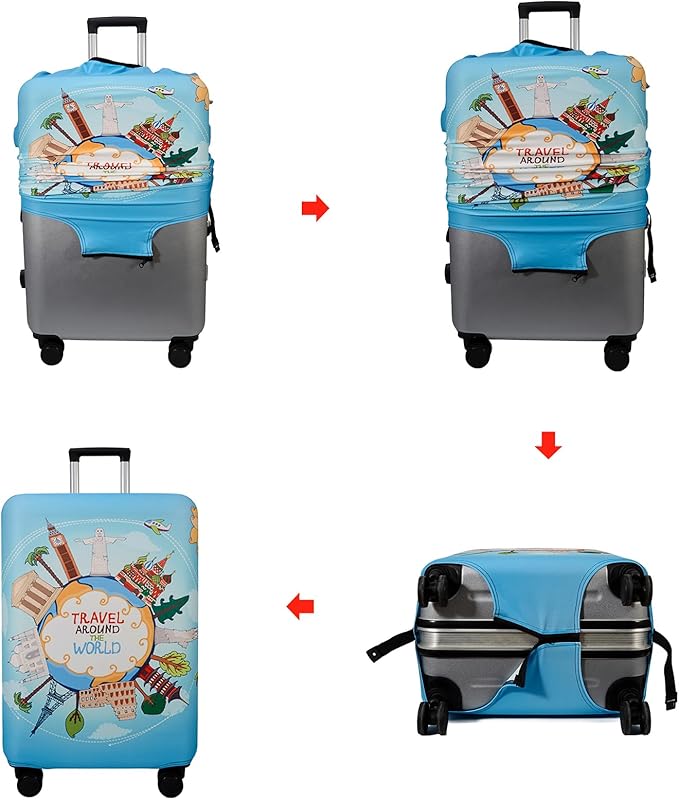 WUJIAONIAO Travel Luggage Cover Baggage Suitcase Cover Protector Skins 18-32 - Image 4