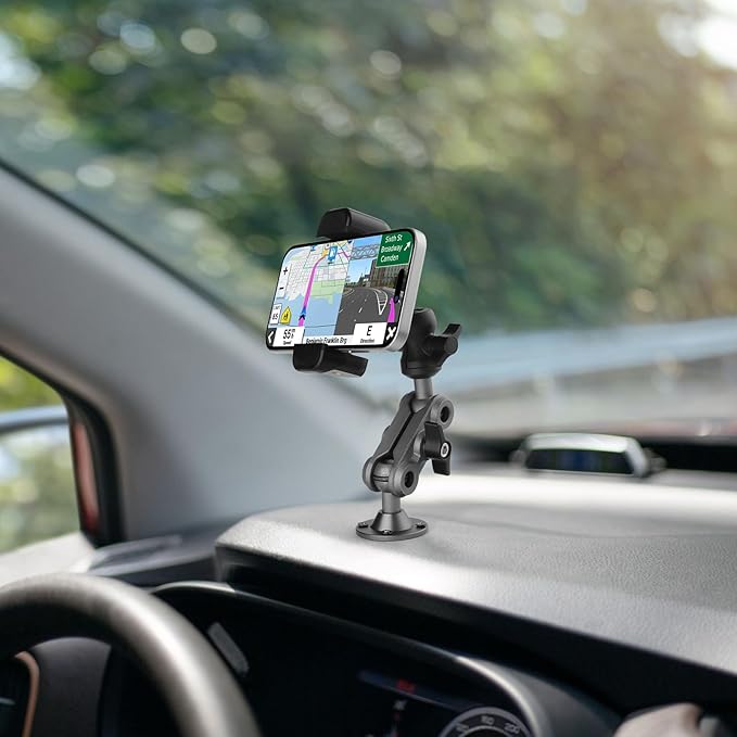 Wall Mount Phone Holder Drilling Base Heavy Duty iPhone Stand, 360° Adjustable - Image 2
