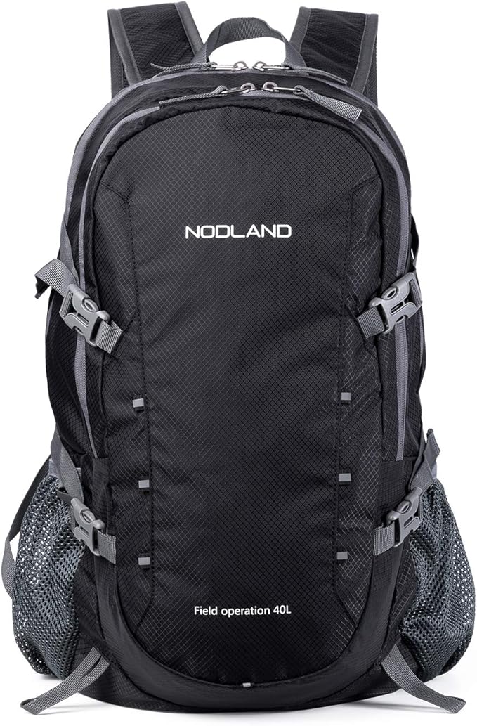 NODLAND Lightweight Backpack Travel 40L Foldable Water-Resistant Daypack by SHARKBOROUGH